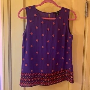 Black Label Chico’s Top Beaded Purple Tank